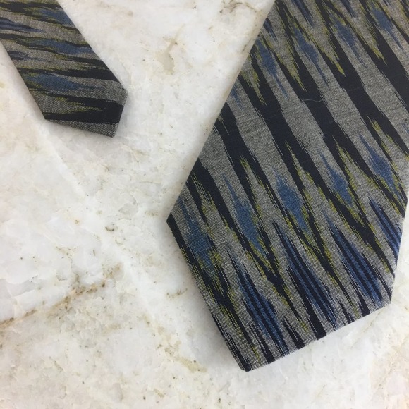 IVANO'S BLACK BLUE GRAY TIE - Picture 5 of 9